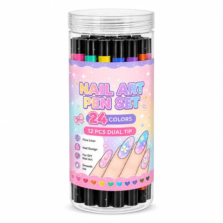 Double head design DIY nail paint pen