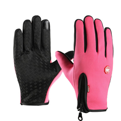 Outdoor windproof cold proof touch screen warm gloves