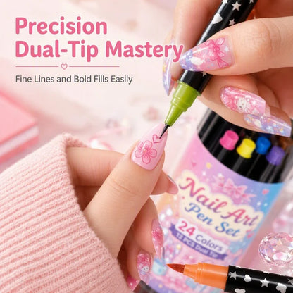 Double head design DIY nail paint pen