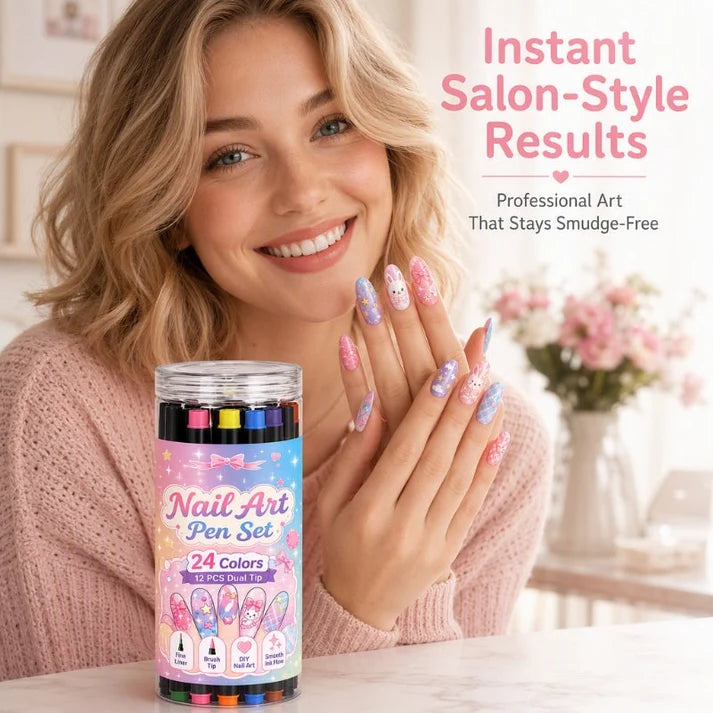 Double head design DIY nail paint pen