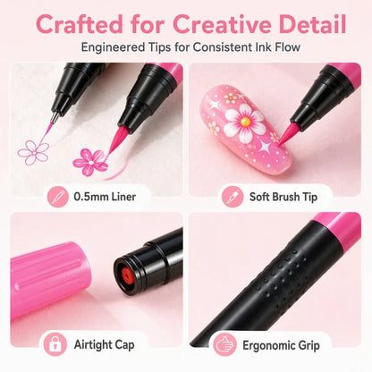 Double head design DIY nail paint pen