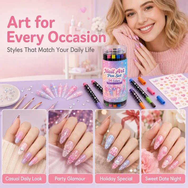 Double head design DIY nail paint pen