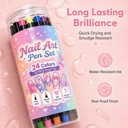 Double head design DIY nail paint pen