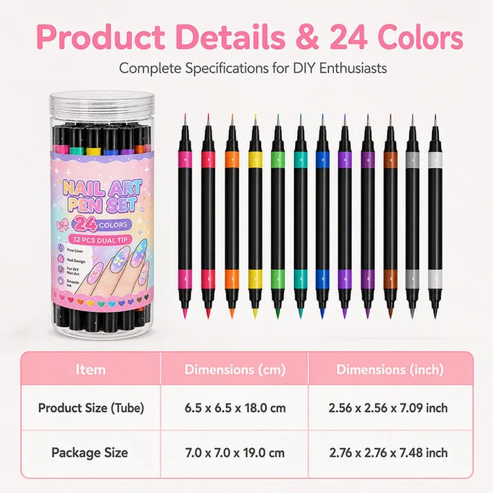Double head design DIY nail paint pen