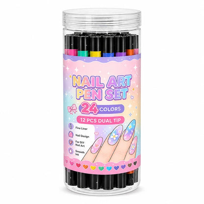 Double head design DIY nail paint pen